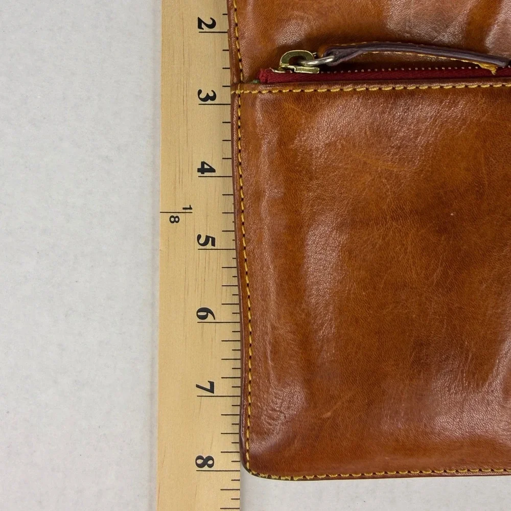 Dooney & Bourke Florentine Leather Triple Zip Crossbody Bag Tan Tassel Messenger